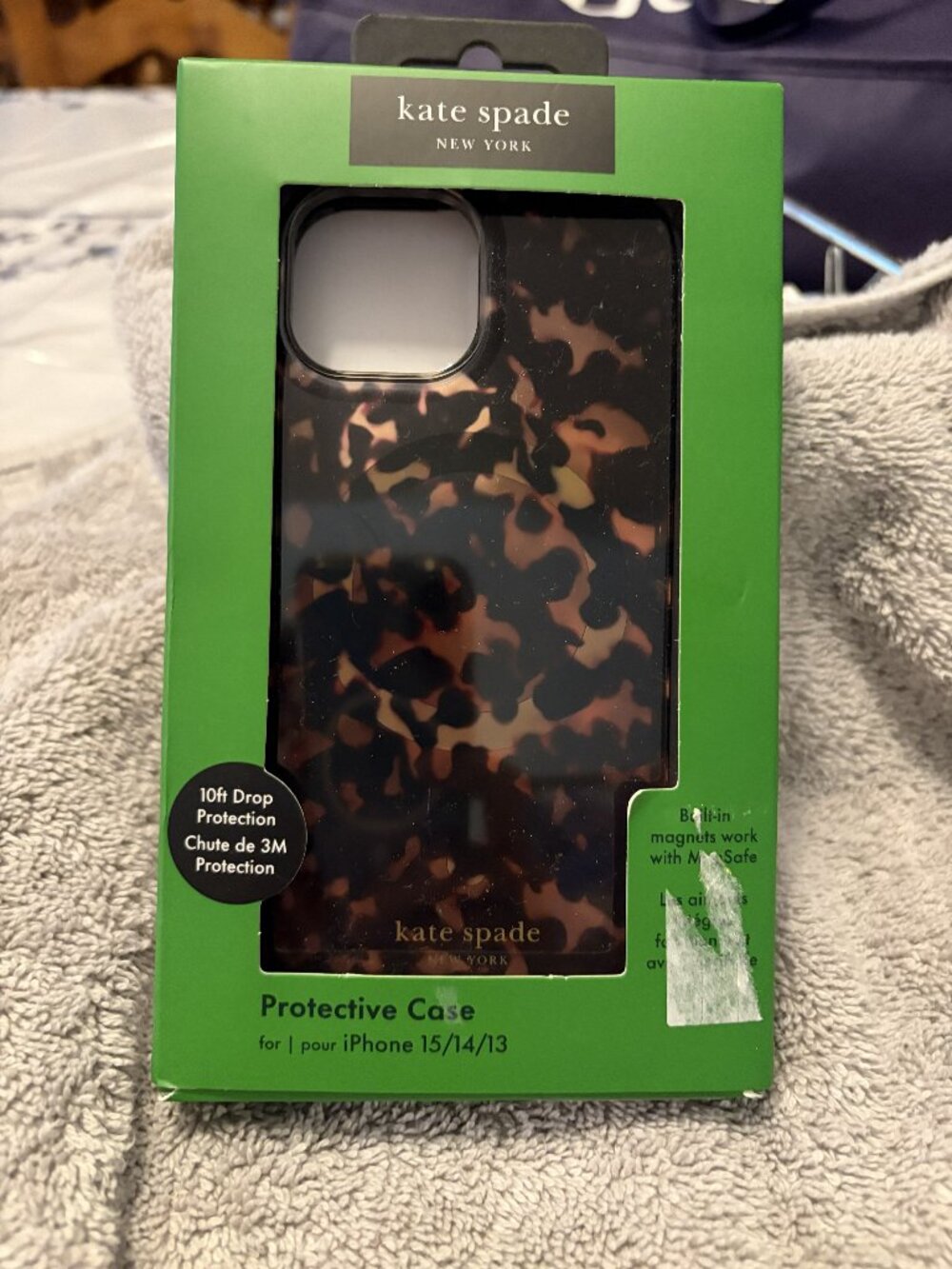Kate Spade Protective Case for iPhone 15/14/13 Tortoiseshell
